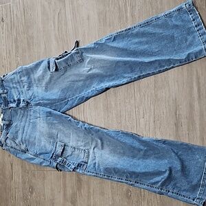 Wide Leg Cargo Jeans XS